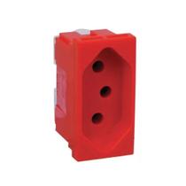 Módulo Tomada 2P+T 20A/250V Vermelho Linha Liz Módulo Tomada 2P+T 20A/250V Vermelho Linha Liz