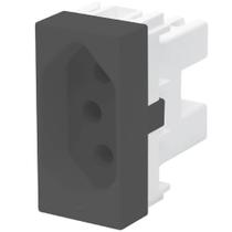 Módulo Tomada 2P+T Habitat Black 10 Amperes 250 Volts - 4034 - FAME