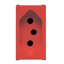 Modulo Tomada 2PT 10 Amperes 250 Volts Cor VERMELHO linha ILUS 5UB99007 SOPRANO