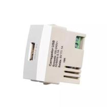 Modulo Tomada Carregador USB 1A-Bivolt Branco - Margirius - Mar-Girius Continental