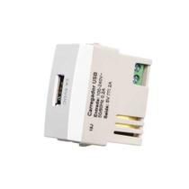 Modulo tomada carregador usb 2a - bivolt branca clean Modulo tomada carregador usb 2a - bivolt branca clean