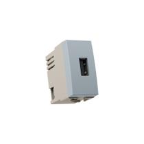 Módulo Tomada Carregador USB-A MarGirius Sleek Colors 2A 10W Cinza