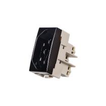 Módulo Tomada MarGirius Sleek 2P+T 10A Preto Ebony
