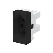 Módulo Tomada Padrão Preto 10A/250V - Fame Módulo Tomada Padrão Preto 10A/250V - Fame