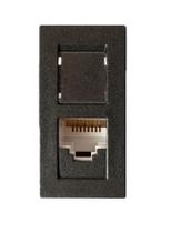 Módulo Tomada Para Computador RJ45 CAT5E Revitá Soprano Preto Carbono
