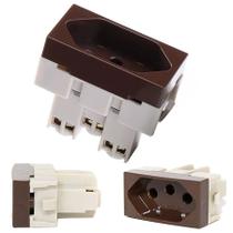 Modulo Tomada Para Moveis Blk Marrom 10A Qtmov 2 Unidades Preto Modulo Tomada Para Moveis Blk Marrom 10A Qtmov 2 Unidades Preto