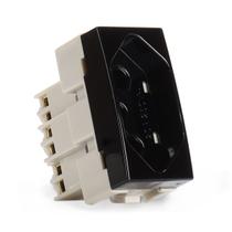 Módulo Tomada Preto com Brilho Sleek Ebony 2p+t 20a Margirius