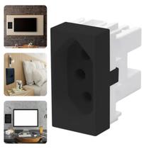 Módulo Tomada Simples 10A 3 Pinos Habitat Black Preto Fame