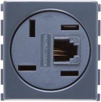 Módulo Tomada Telefone 4P e RJ11 Tramontina Grafite