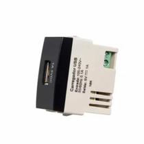 Módulo Tomada USB Margirius Sleek 1A Bivolt Preto Ebony Brilhante