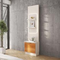 Módulo Torre Estante Com LED 45cm Atenas Lukaliam Off White/Jequitiba