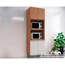 Módulos de Cozinha Henn Requinte Paneleiro Requinte Torre Quente c/ 4 Portas e 2 Nichos p/ Forno 71cm Nature/Nature-Areia-Henn