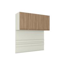 Módulos de Quarto Seletto Armário Ponte Aéreo Casal MC11 c/ 4 Portas Areia/Jequitibá - Henn