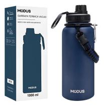 Modus 1000Ml Garrafa Térmica De Inox Com Alç ul-Escuro