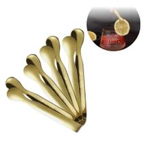 Modus Kit 4 Pegador Pinça De Cozinha Para Gelo Ouro Inox Modus Kit 4 Pegador Pinça De Cozinha Para Gelo Ouro Inox