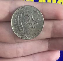 Moeda 50 Pesos 1971 Muito Antiga e Rara Coleção - Moedas Raras