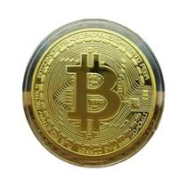 Moeda Bitcoin Banhada a Ouro, Presente De Arte Colecionável, Comemorativa, Imitação De Metal Antigo