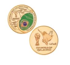 Moeda Comemorativa Copa Do Mundo Futebol Qatar 2022 Catar - Moedarara Numismática