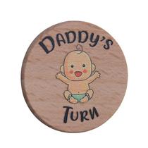 Moeda comemorativa Daddy's Turn de madeira de dupla face