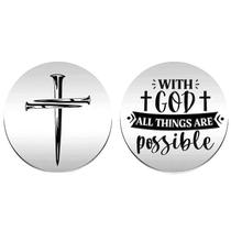 Moeda comemorativa de aço de titânio Com Deus, todas as coisas possíveis”