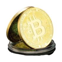 Moeda Comemorativa De Cripto Bitcoin Banhada a Ouro, Não-Moeda, Objeto De Coleção Físico