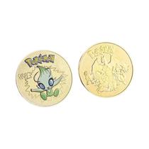 Moeda Comemorativa De Metal Pokémon Charizard Pikachu Dourada, Moeda Redonda De Anime, Brinquedo,