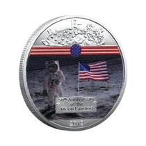 Moeda Comemorativa Do 50º Aniversário Da Aterrissagem Na Lua 2019, Presente Colecionável Colorido Do Moeda Comemorativa Do 50º Aniversário Da Aterrissagem Na Lua 2019, Presente Colecionável Colorido Do