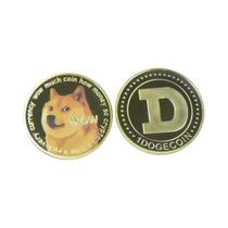 Moeda Comemorativa DogeCoin Banhada a Ouro Com Padrão Wow, Moeda De Metal Banhada a Prata