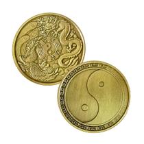 Moeda comemorativa Dragão e Fênix Yin Yang de 4 cm de ferro Moeda comemorativa Dragão e Fênix Yin Yang de 4 cm de ferro