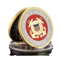 Moeda Comemorativa HeroValor Da Guarda Costeira Dos Estados Unidos, Moeda De Desafio Banhada a Ouro