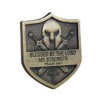 Moeda comemorativa Salmo 144:1 Escudo Militar Cristão