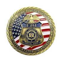Moeda Comemorativa ST. Michael Banhada a Ouro, Moeda De Desafio Souvenir Da FBI, Estados Unidos