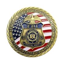 Moeda Comemorativa ST. Michael Banhada a Ouro, Moeda De Desafio Souvenir Da FBI, Estados Unidos