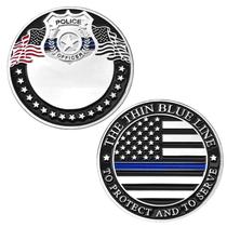 Moeda comemorativa Thin Blue Line Design Policial Moeda comemorativa Thin Blue Line Design Policial