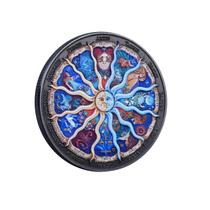 Moeda comemorativa Zodiac com motivo colorido de sol e lua 43g