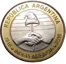 Moeda de 2 pesos ano 2016 República da Argentina