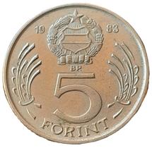 Moeda de 5 Forint de 1983 da Hungria - Florin Húngaro