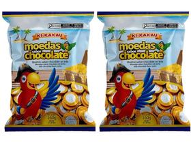 Moeda de Chocolate Ki Kakau C/ 43u 160g - 2 Pacotes Moeda de Chocolate Ki Kakau C/ 43u 160g - 2 Pacotes