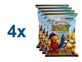 Moeda de Chocolate Ki Kakau C/ 43u 160g - 4 Pacotes Moeda de Chocolate Ki Kakau C/ 43u 160g - 4 Pacotes