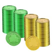 Moeda de plástico Shamrock Coin, trevo de 3 folhas para o Dia de São Patrício