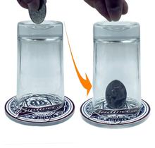 Moeda de vidro em vidro Magic Trick Prop KNSHTH para adultos Moeda de vidro em vidro Magic Trick Prop KNSHTH para adultos