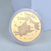 Moeda Fada Do Dente Leite Tooth Fairy Dourada Case Acrílico - TDR