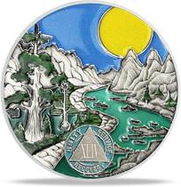 Moeda Sobriety Imasoner de 4 anos com Serenity Prayer AA Chip