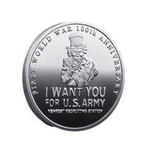 Moeda US Uncle Sam Patriotic Anime 4 cm de ferro 30 g com caixa
