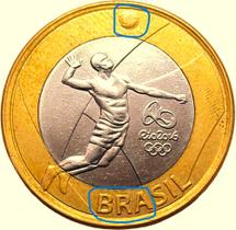Moeda VOLEIBOL de 1 Real de 2015 comemorativa do Jogos Olímpicos e Paralímpicos Rio 2016