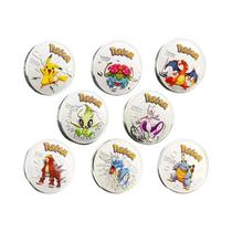 Moedas Comemorativas Pokémon Charizard Pikachu Douradas 8 Peças Moeda Redonda De Metal Anime