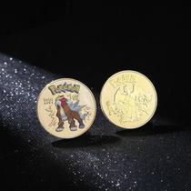 Moedas Comemorativas Pokémon Charizard Pikachu Douradas 8 Peças Moeda Redonda De Metal Anime