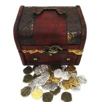 Moedas de brinquedo Seven Seas Pirates Golden & Silver Metal Doubloons
