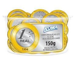 Moedas de chocolate pote