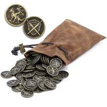 Moedas de metal Moedas CASEMATIX 100 DND com bolsa para jogos de tabuleiro
